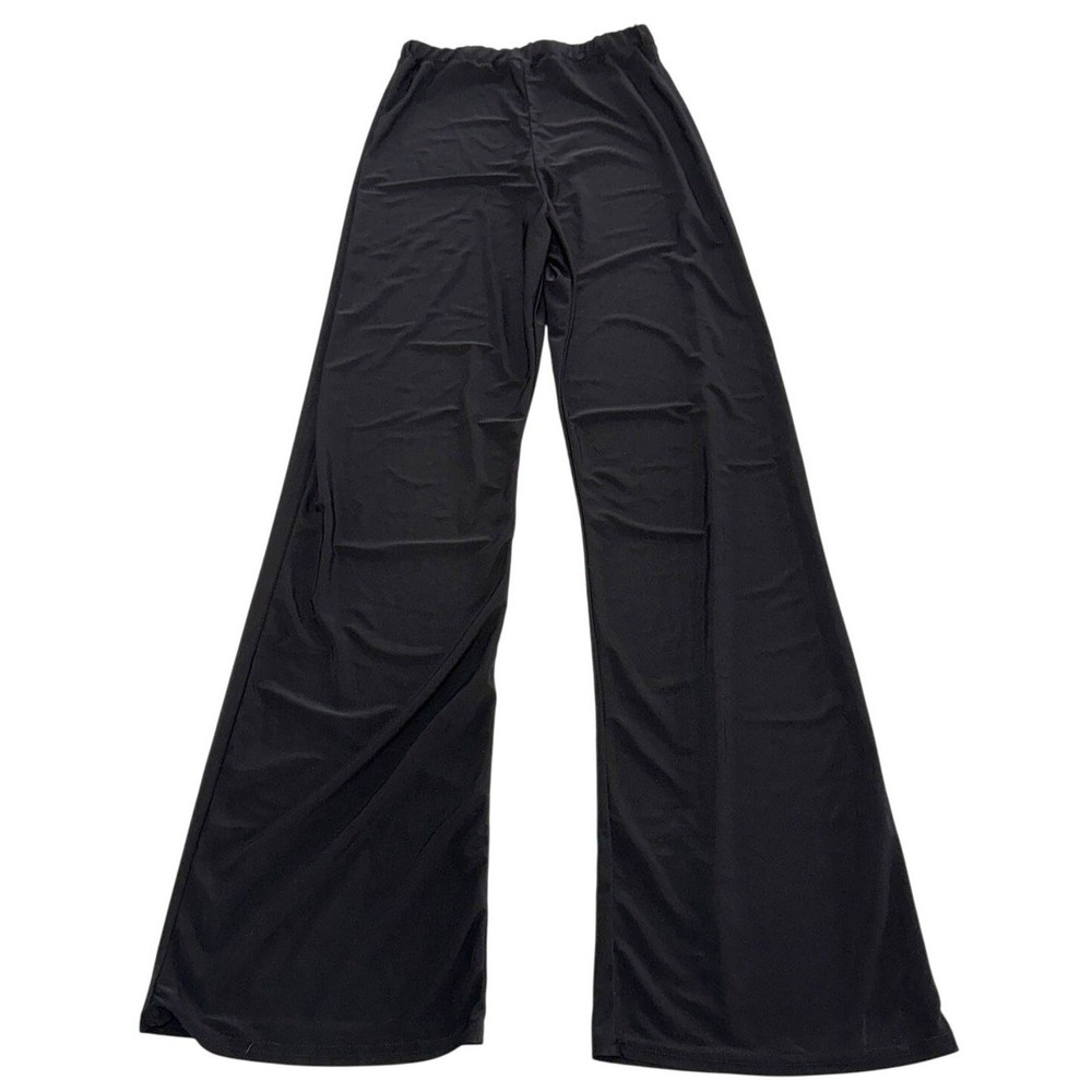 Collusion Pants Women Size 4 Black Flare Goth Grunge Y2K Minimalist - Picture 2 of 8